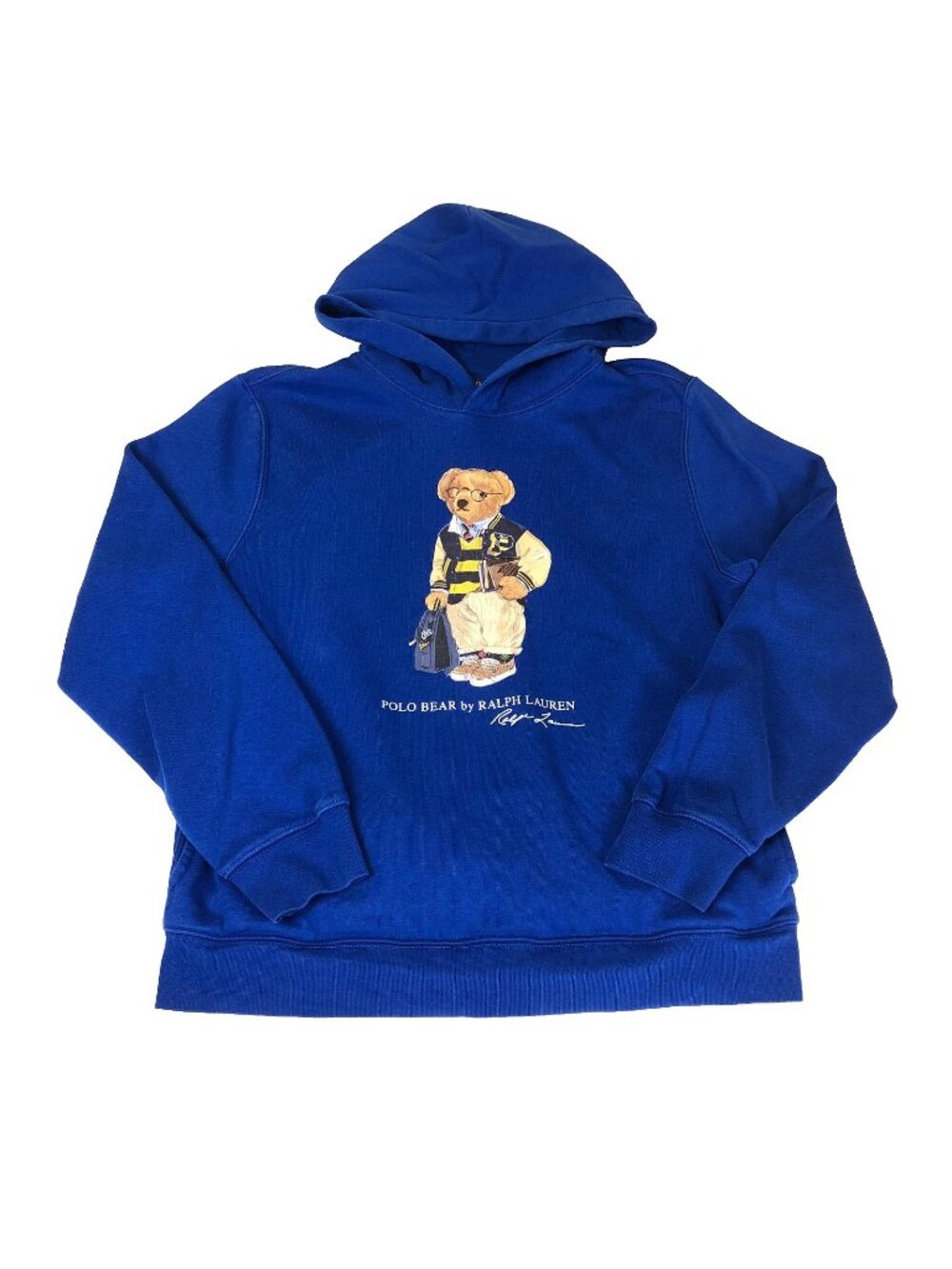 Polo Ralph Lauren Kids Blue Polo Bear Preppy School Hoodie Boys Size XL(18-20)